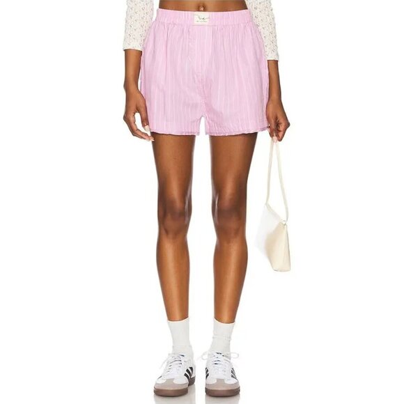 FREE PEOPLE Day to Day Boxer Shorts in Pink Combo Size Medium - Picture 1 of 13